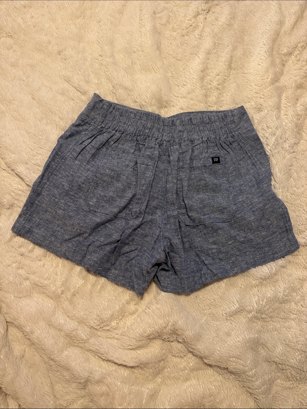 GAP Heathered Light Blue Casual Pull-On Shorts - Picture 2 of 5
